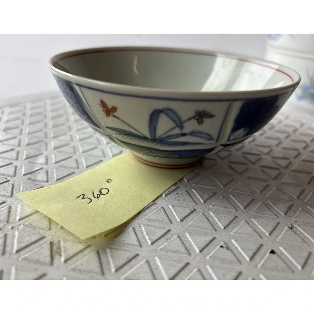 Japanese Porcelain Serving Bowls Tea Cups & Rice Bowl Arita Style 7 pc Mixed (HF